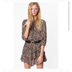 Zadig & Voltaire Rooka Leoapard Print Tiered Dress Size: XS